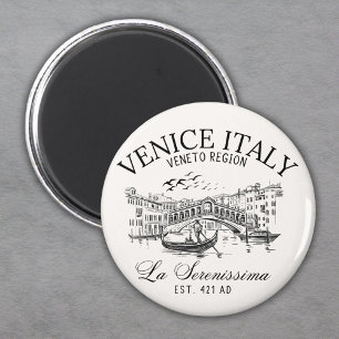 Imán Venice Italy Vintage Old Landscape