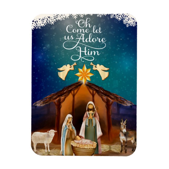 Imán "Venid Adoremos" Navidad Natividad (Vertical)