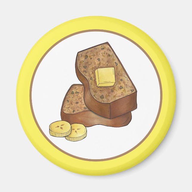 Imán Venta casera de pan bananero hecho en panadería ho (Frente)