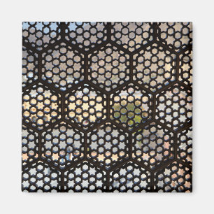 Imán ventana de celosía geométrica, India