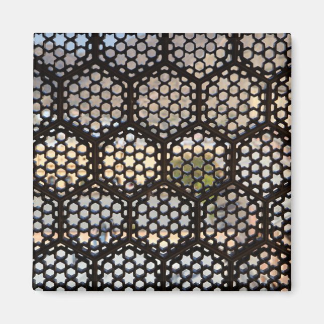 Imán ventana de celosía geométrica, India (Frente)