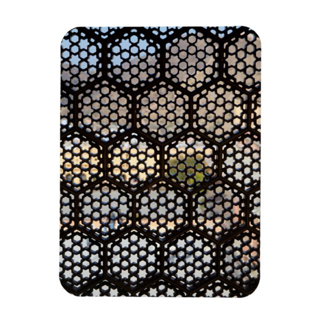 Imán ventana de celosía geométrica, India (Vertical)