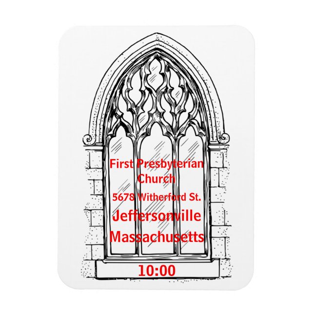 Imán Ventana de iglesia con detalles de iglesia - Perso (Vertical)