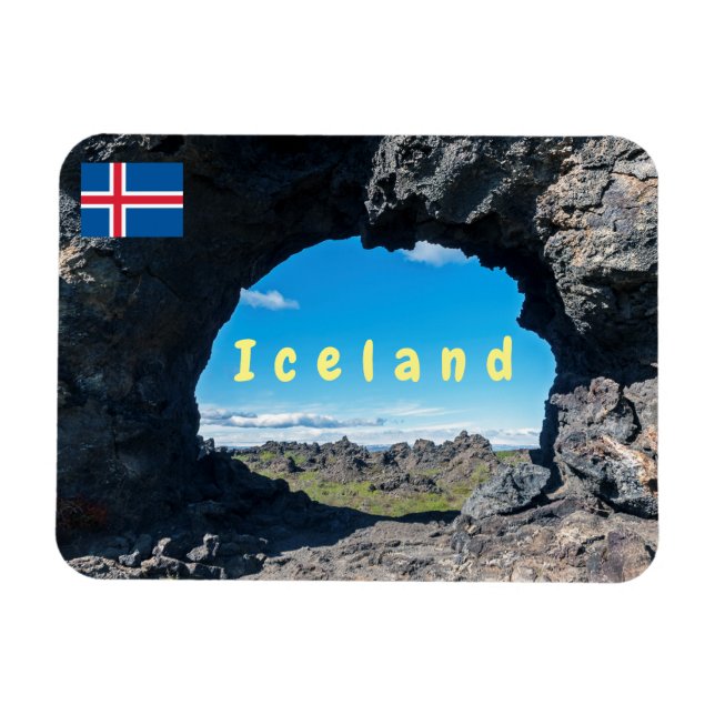 Imán Ventana de lava en Dimmuborgir, zona de Myvatn - I (Horizontal)