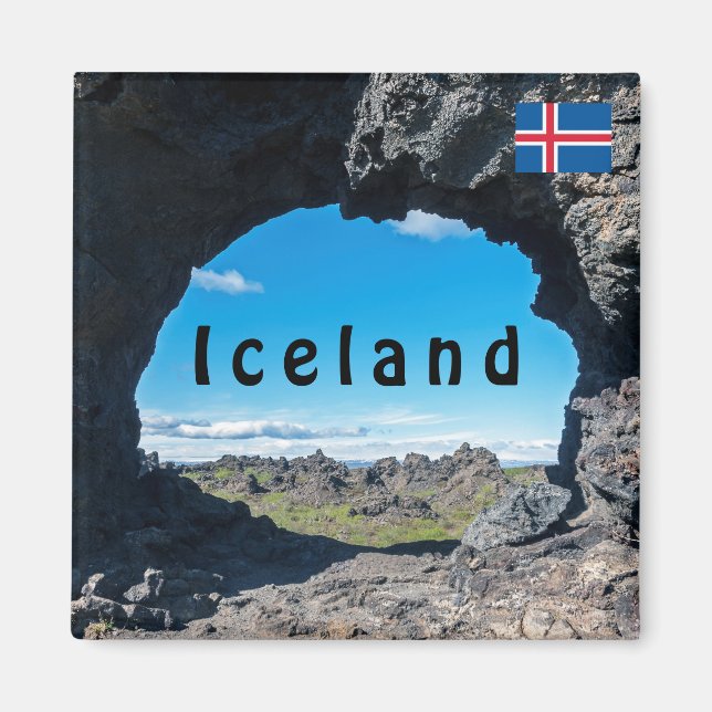Imán Ventana de lava en Dimmuborgir, zona de Myvatn - I (Frente)