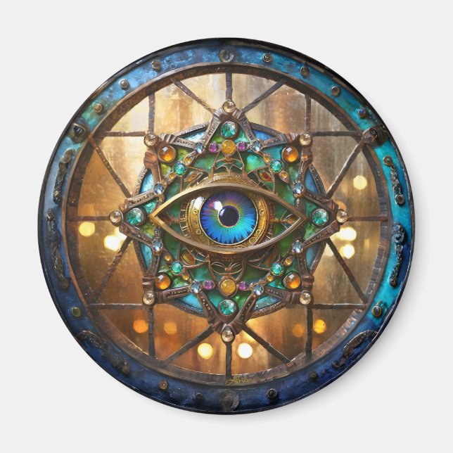 Imán Ventana de ojo de buey rústica Tercer Ojo (Frente)