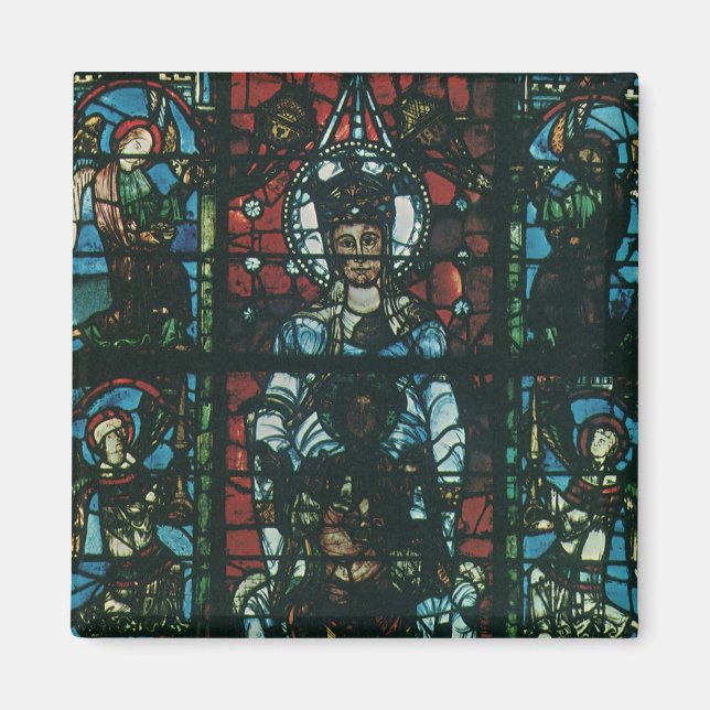 Imán Ventana de vidrio emplomado de iglesia religiosa v (Frente)