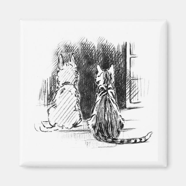 Imán Ventana Mirando al Perro y al Gato, Simpatía Masco (Frente)