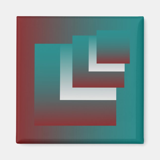 Imán Ventanas en blanco burdeos verde azulado (Frente)