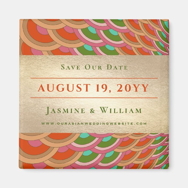 Imán Ventilador De Patrón De Vieira Art Deco Guardar La (Frente)