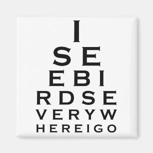 Imán Veo pájaros Eyechart