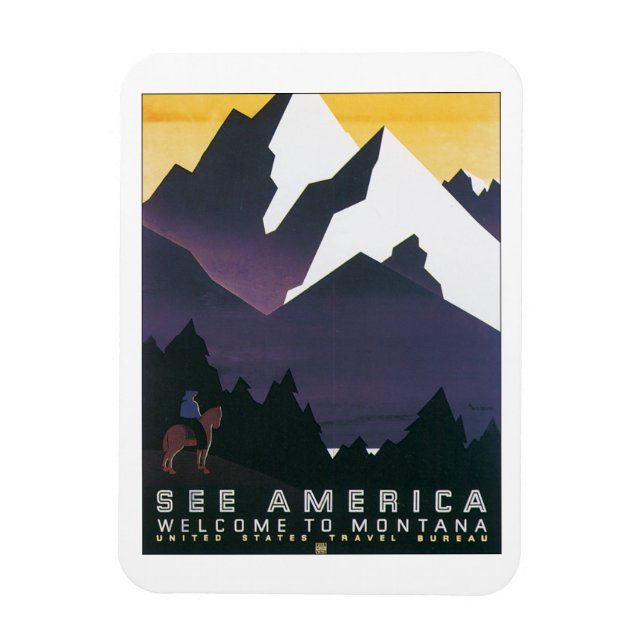 Imán Ver América ~ Bienvenidos a Montana (Vertical)