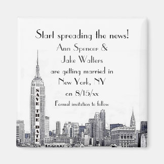 Imán ¡VER ENLACE REVISADO! Silueta de NYC Grabada 01 Gu
