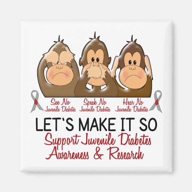 Imán Ver Escuchar No Diabetes Juveniles 2 (Frente)