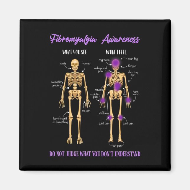 Imán Ver Lo Que Siento Esquiador Fibromialgia Awarenes (Frente)