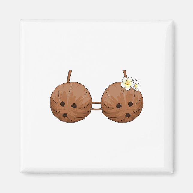 Imán Verano Coconut Bra Halloween Costume Hawaii Aloha (Frente)