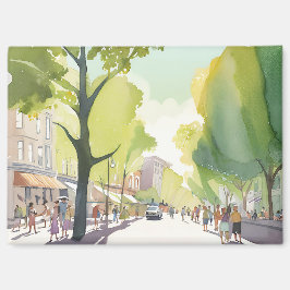 Imán Verano de Beacon Street | Boston, acuarela de MAMÁ