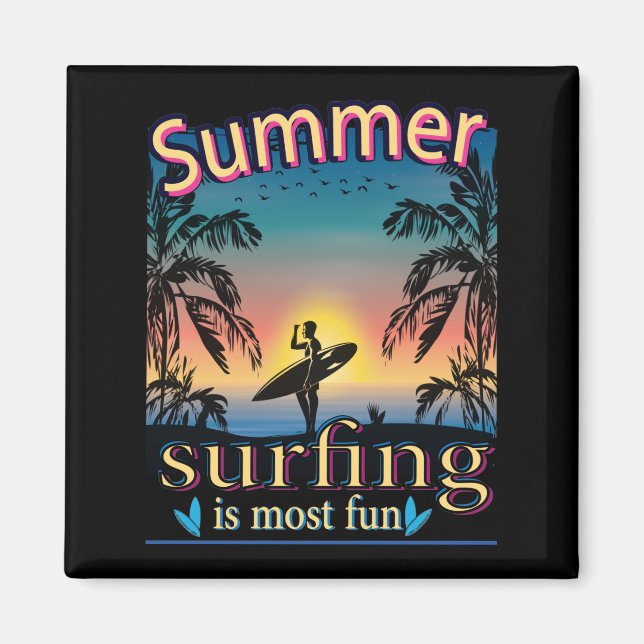 Imán Verano - El Surf Es El Magnet Más Divertido (Frente)