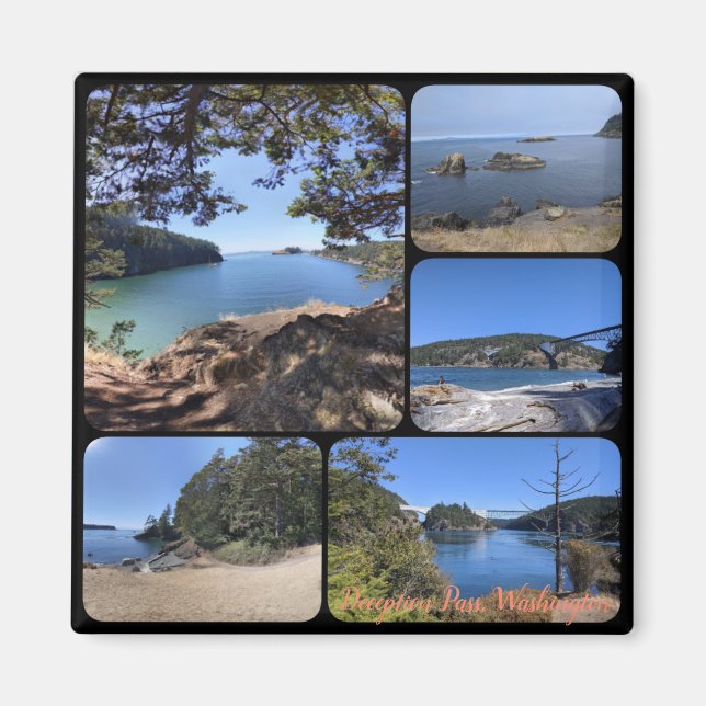 Imán Verano en Deception Pass Collage Magnet (Frente)