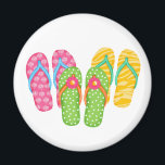 Imán Verano Flip Flops<br><div class="desc">Personaliza el elemento Sin embargo,  deseas adaptarlo a tus necesidades...  ¡Todos los gráficos son dibujados a mano por mí! Copyright 2010</div>