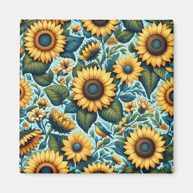 Imán Verano/girasol/ave (Frente)
