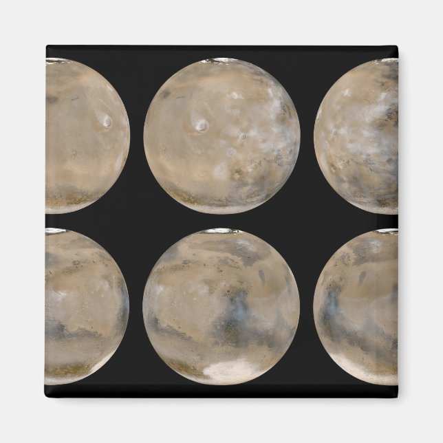 Imán Verano medio norte/invierno sur en Marte (Frente)