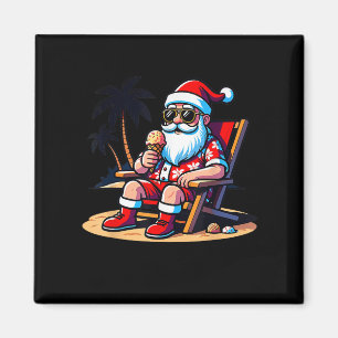 Imán Verano tropical gracioso Santa Claus Christm en Ha
