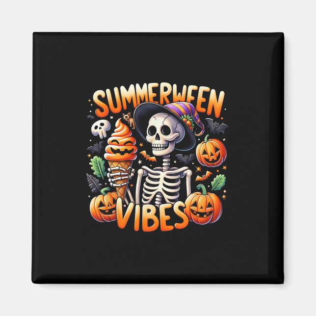 Imán Verano Vacaciones Halloween Summerween Hielo Esque (Frente)