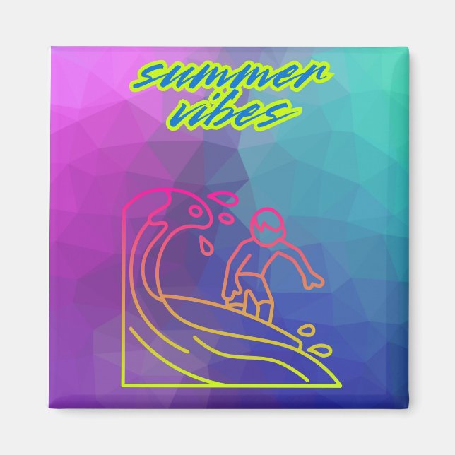 Imán Verano vibes niño surfeando. (Frente)