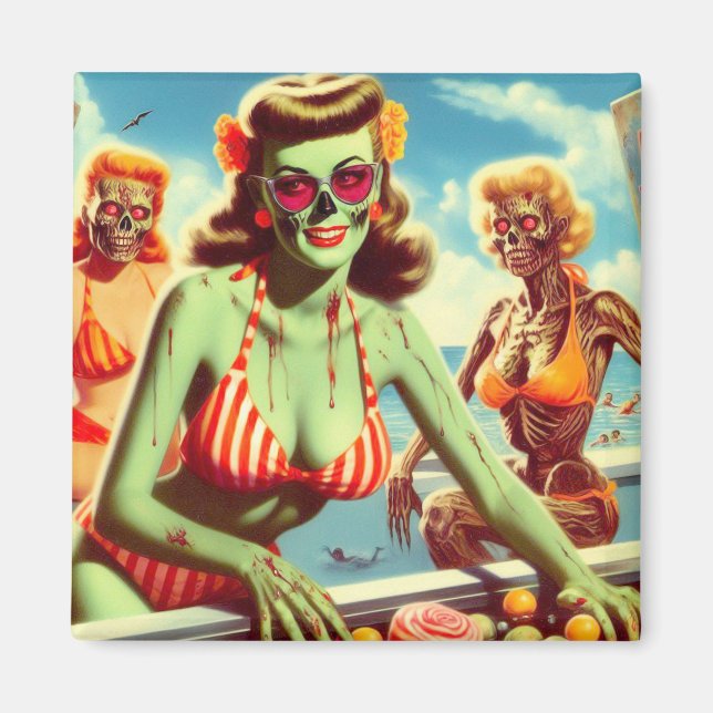 Imán Verano Zombie Pin-up (Frente)