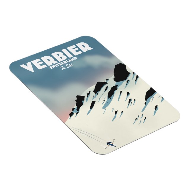 Imán Verbier edición Suiza de afiches de viajes de esqu (Lado Derecho)