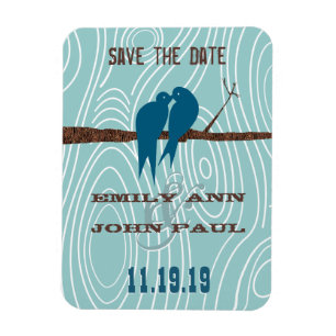 Imán Verde azulado besar amores sentados en un árbol