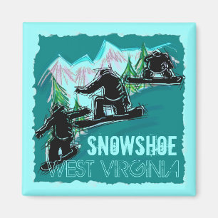 Imán verde azulado de la snowboard de Virginia