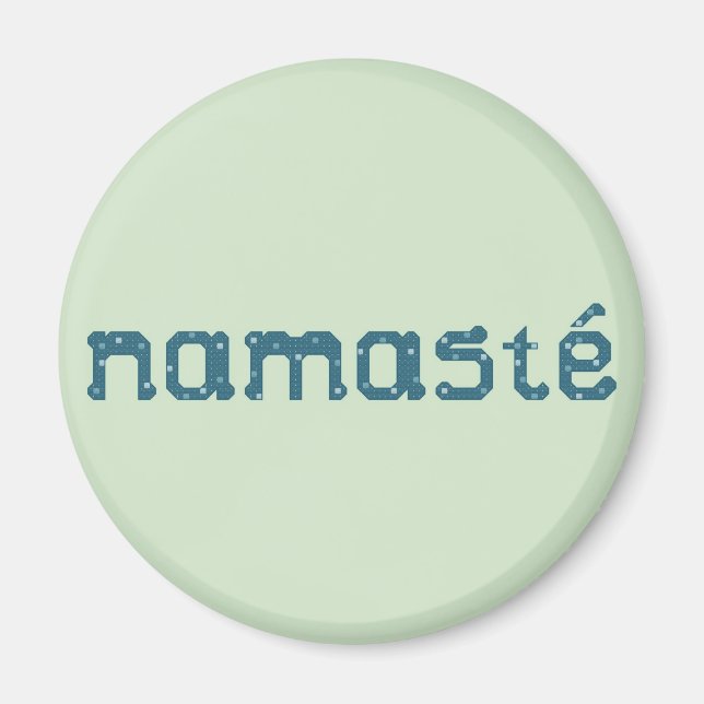 Imán Verde azulado de Namaste (Frente)