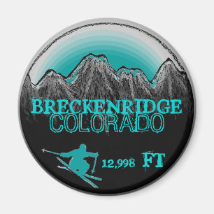 Imán verde azulado del esquí de Breckenridge