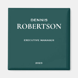 Imán Verde azulado empresarial simple y personalizado