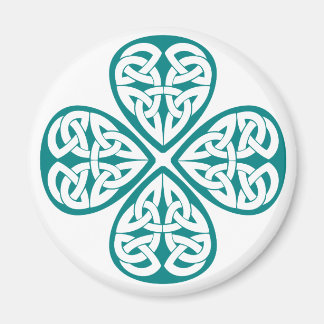 Imán Verde azulado Knot Celtic de Shamrock