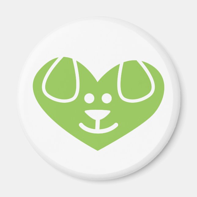 Imán Verde Corazón Perro (Frente)
