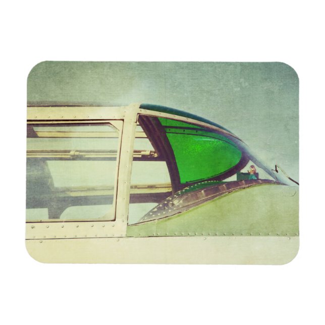 Imán Verde de cabina de avión antiguo (Horizontal)