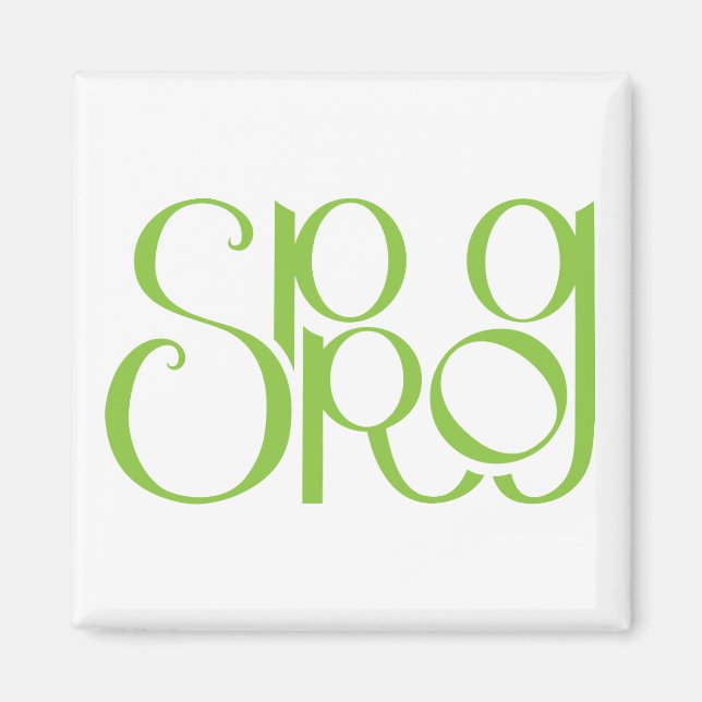Imán verde de cal Sprog (Frente)