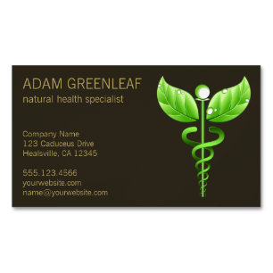 Imán verde de la medicina alternativa del caduceo