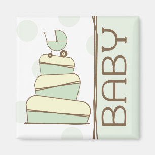 Imán verde de la torta del carro de bebé