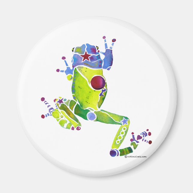 Imán Verde de primavera de rana (Frente)