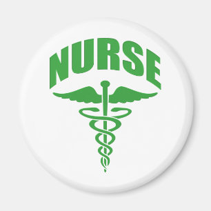Imán Verde del caduceo de la enfermera registradoa