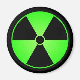 Imán verde del símbolo de la radiación