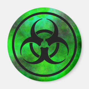 Imán verde del símbolo del Biohazard de la niebl