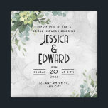 Imán Verde Elegante Boda acuarela Floral Mínimo<br><div class="desc">Elegante y verde acuarela floral diseño mínimo para una elegante boda!</div>