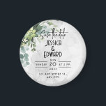 Imán Verde Elegante Boda acuarela Floral Mínimo<br><div class="desc">Elegante y verde acuarela floral diseño mínimo para una elegante boda!</div>