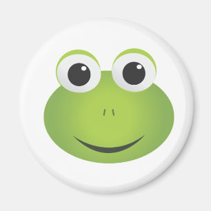 Imán verde lindo de la rana del dibujo animado