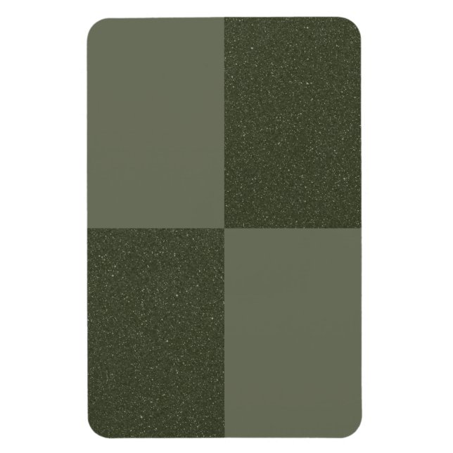 Imán Verde Modern Checker Moss – Personalizable (Vertical)